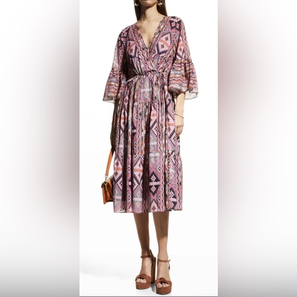 KOBI HALPERIN Rosa Print Cotton Dress,‎ Size Large, 100% cotton $498